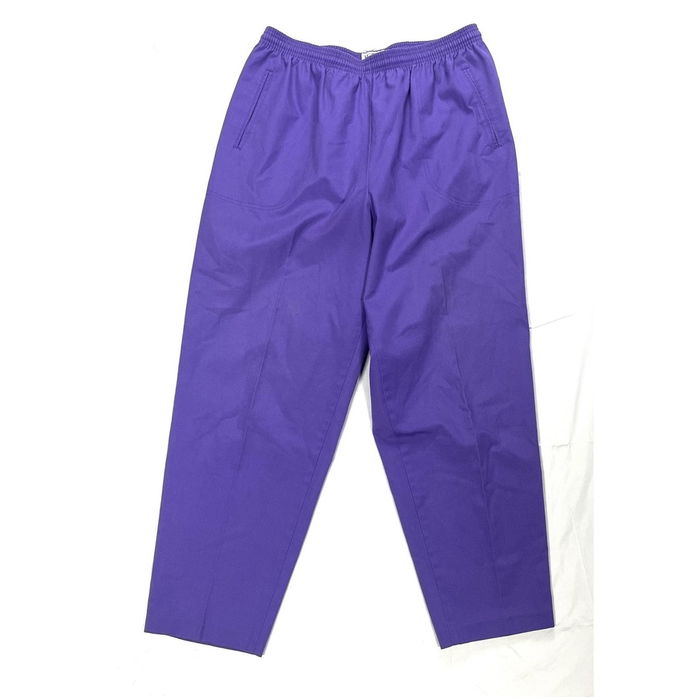 70's Vtg KORET FRANCISCA Women's 18W REG Purple Elastic Waist Pull-On Trousers